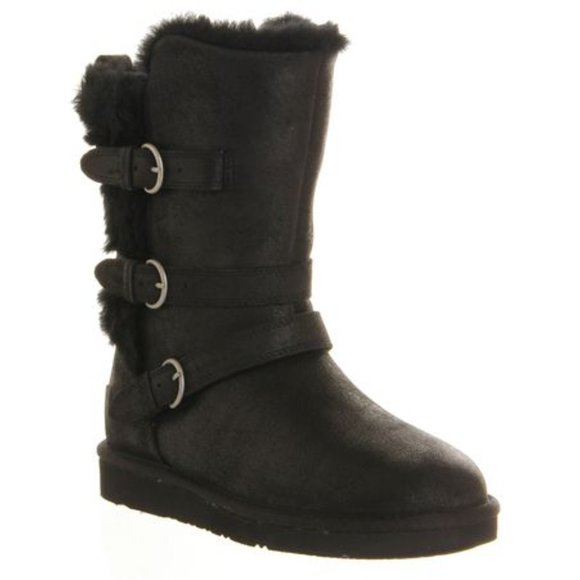 Ugg Black buckle Boot - Black Leather - Picture 2 of 2